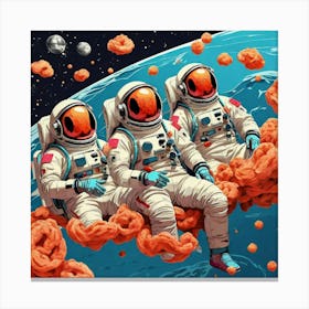 Astronauts In Space 5 Canvas Print