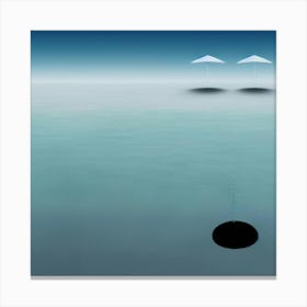 Two Umbrellas In The Water Canvas Print