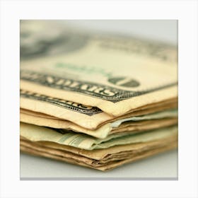 Stack Of Us Dollar Bills Canvas Print