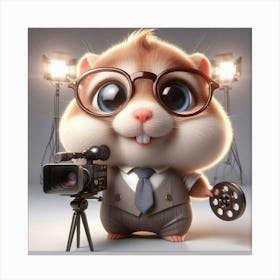 Hamster Holding A Camera Canvas Print