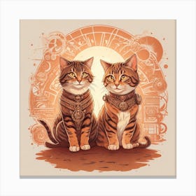 Steampunk Cats 2 Canvas Print
