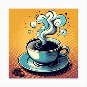 Cup of coffee, pop art 3 Canvas Print