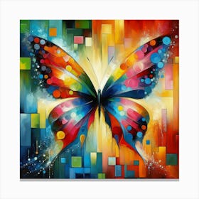 Colourful Modern Abstract Butterfly v6 Canvas Print