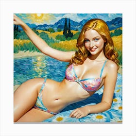 Sexy Girl In Bikinigb Canvas Print