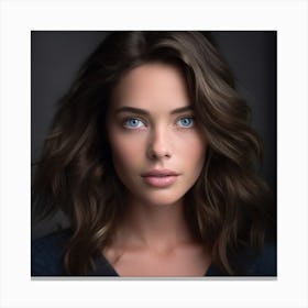 Portrait Of A Woman With Blue Eyes Canvas Print