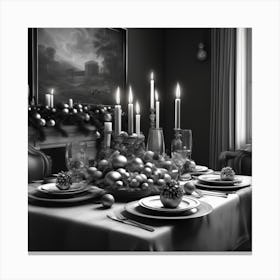 Christmas Table Setting 42 Canvas Print