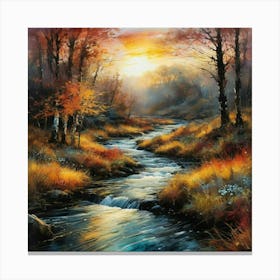 Sunset By The River Canvas Print