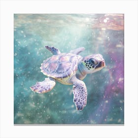 Baby Sea Turtle Underwater Canvas Print