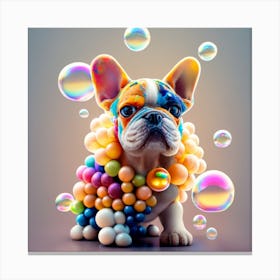 Dog With Bubbles Canvas Print