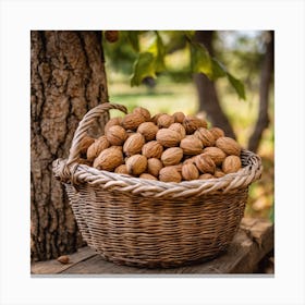 Walnuts In A Basket Canvas Print