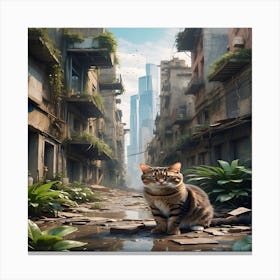 Cat In The City Canvas Print