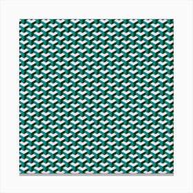 Woven Pattern Pattern Green Blue Grey Hues Canvas Print
