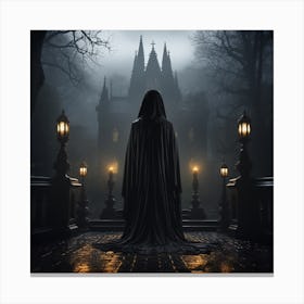 Dark Fantasy Haunted House Canvas Print