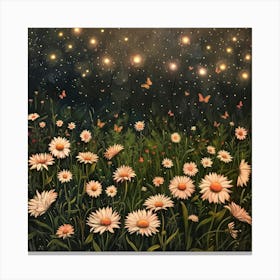 Daisies At Night 1 Canvas Print