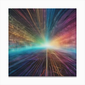 Abstract Colorful Light Rays Canvas Print