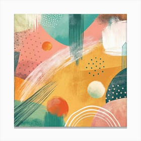 Abstract Painting in Warm and Cozy Palette Canvas Print