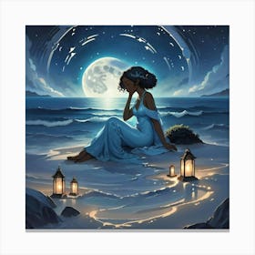Moonlit Woman Canvas Print