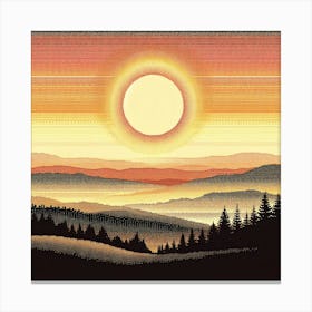 Sunset In The Mountains 3 Canvas Print