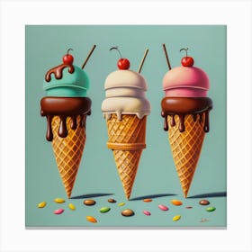 Ice Cream Cones Canvas Print