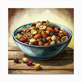 Bowl Of Mixed Nuts And Dried Fruit 1 Canvas Print