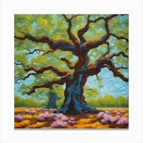 Oak Tree in the Grass Canvas Print