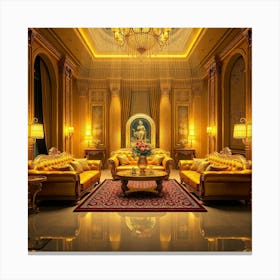 Gold Living Room 4 Canvas Print