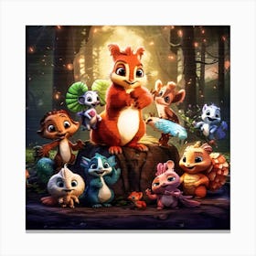 Cartoon 3d X2 Acc+Gra Style Hlight Canvas Print