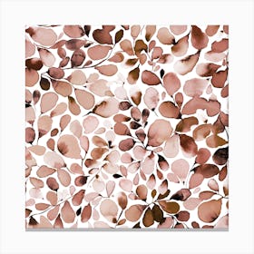 Leaffy Eucalyptus Terracotta Square Canvas Print