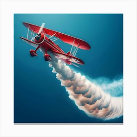 Vintage Aeroplane Doing Stunts In The Sky 3 Canvas Print