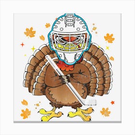 Funny Turkey Hockey Thanksgiving Player Sport Lover Canvas Print