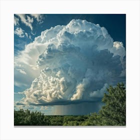 Cumulus Clouds Billowing High In An Overcast Sky Nature Landscape Bathed In Spring Air Sunlight Pi 2 1 Canvas Print