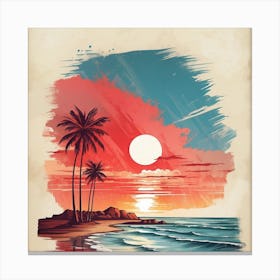 Sunset At The Beach Canvas Print