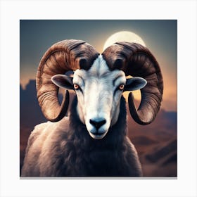 Ram With Horns Canvas Print