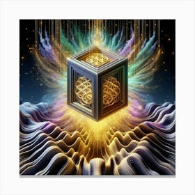 Golden Cube 3 Canvas Print