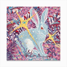 Blue Bunny Square Canvas Print