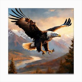 Majestic Eagle Flying (2) Canvas Print