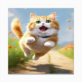 Cat Jumping Canvas Print