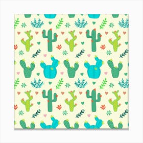 Cactus Pattern Canvas Print