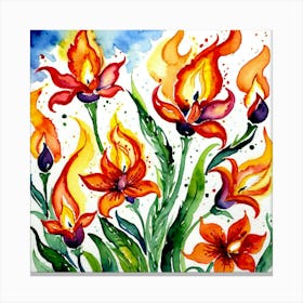 Fire Lilies Canvas Print