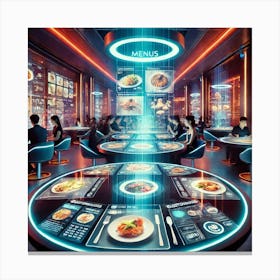 Interactive Tables Holographic Menus Canvas Print