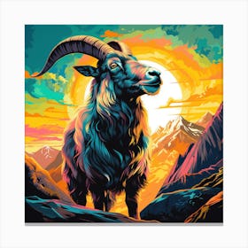 Mountain Goat Sundown Canvas Print