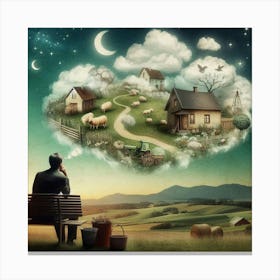 Man Looking At The Sky Canvas Print