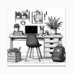 Office Desk 6 Canvas Print