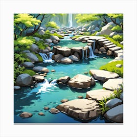 Waterfall In The Forest 2 Canvas Print