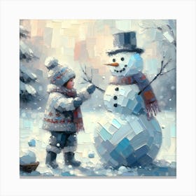 Snowman Art Print Canvas Print