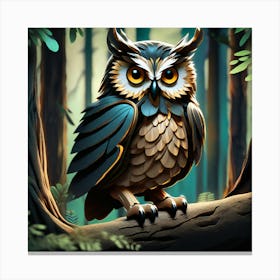 Owl In The Forest 26 Canvas Print