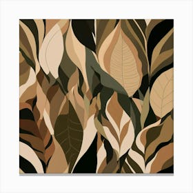 Tan And Brown Leaves Canvas Print