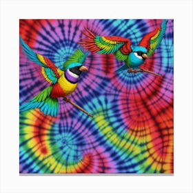 Tie Dye Birds Canvas Print