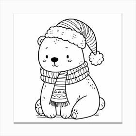 Polar Bear Coloring Page Canvas Print