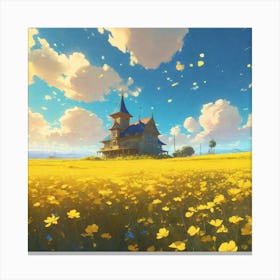 Field Of Yellow Flowers 51 Canvas Print